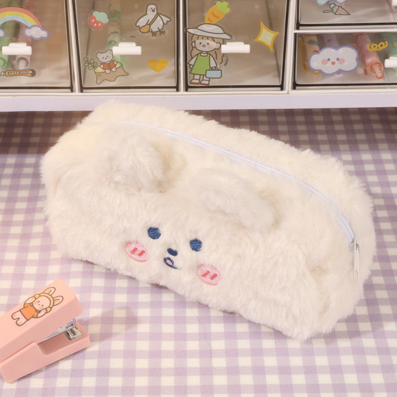 Furry Pencil Pouch Cute Pencil Case Small Plush Makeup Bag - Temu Germany