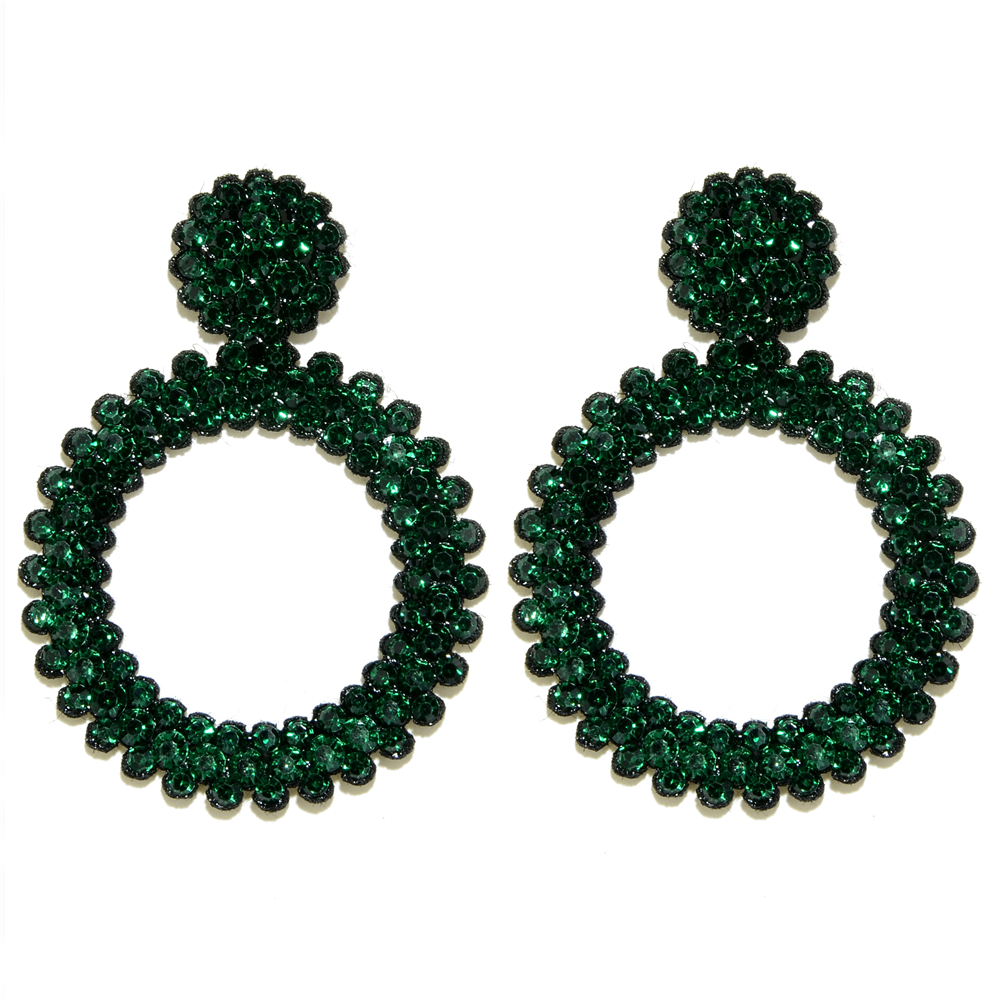 Image of European And Minimalist Full Rhinestone Hoop Earrings For Women