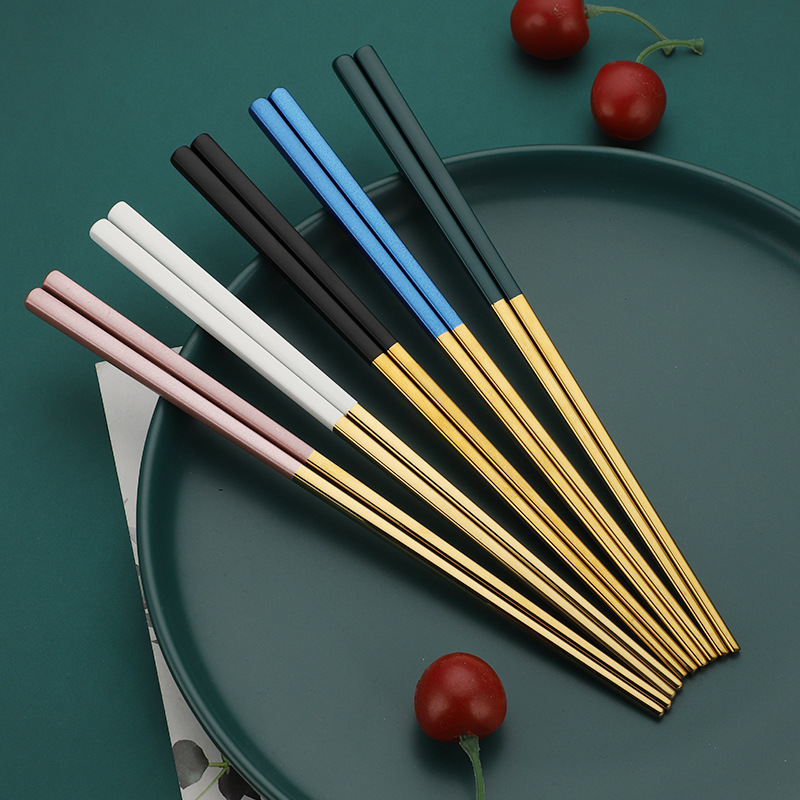  Chopsticks, fiberglass chopsticks are reusable, with chopstick  rest, dishwasher safe. Chinese luxury chopsticks gift box set. 2 pairs  (gold, silver) 1 portable beautiful storage bag : Home & Kitchen