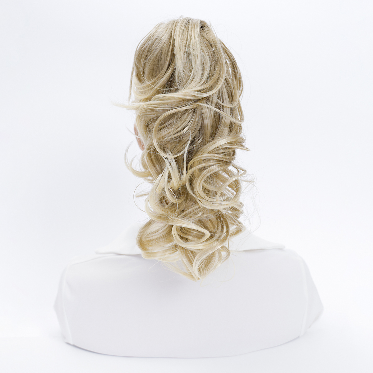 

Grab Clip Wig Ponytail Short Golden Long Curly Hair Big Wave, Natural Fake Hair