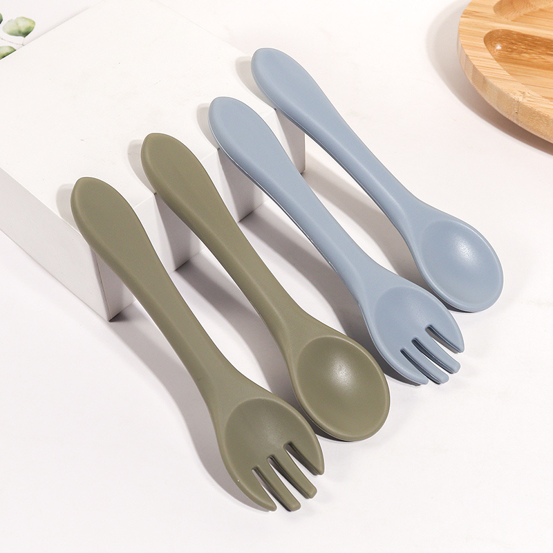 Baby Spoons And Forks Feeding Set Soft Silicone Tip Heat - Temu