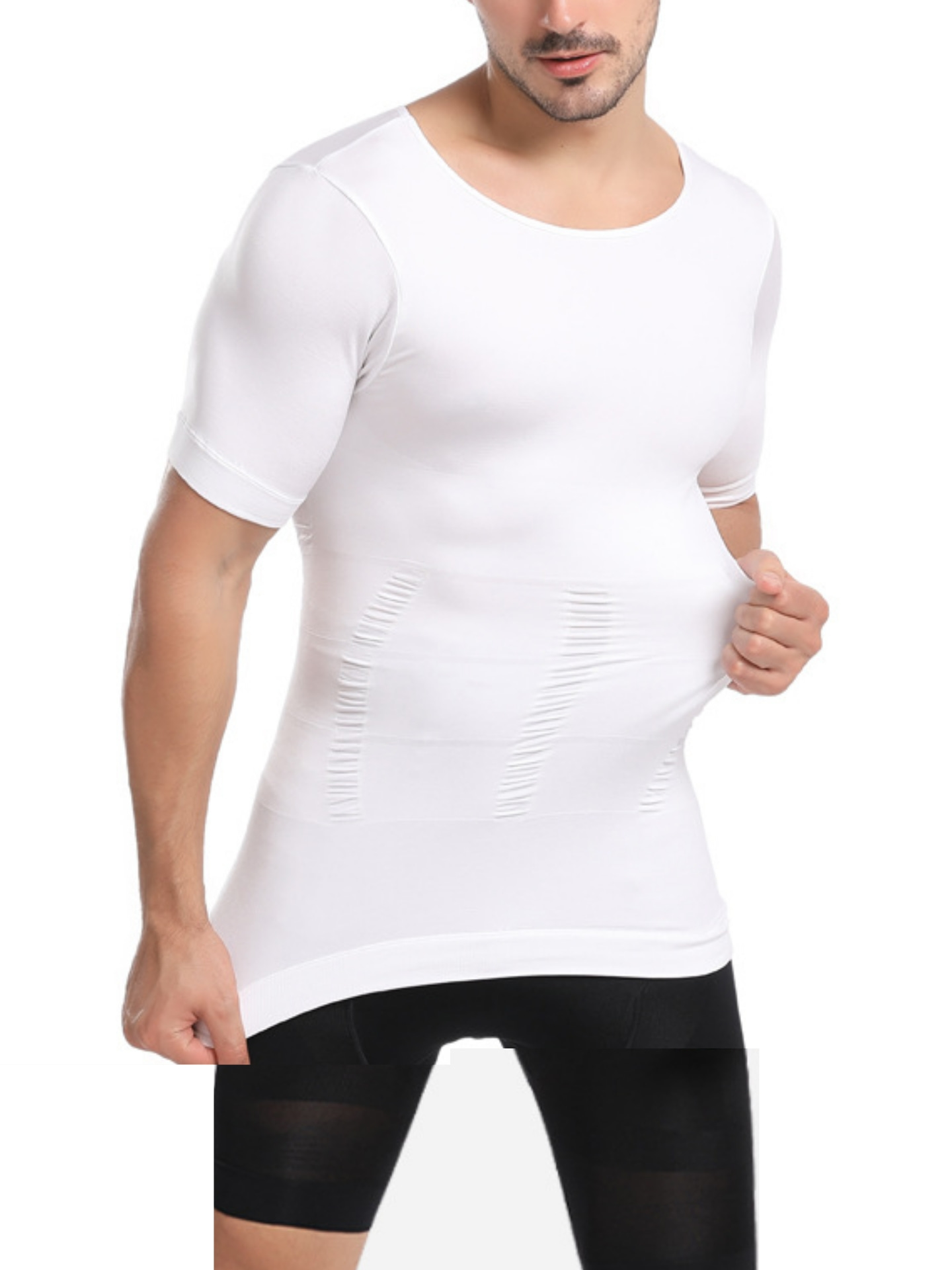 1pc Tummy Trimmer Body Shaper Tight Tank Top Under Shirt Chest Pull Girdle  Vest Men Moobs Binder, Men's Shapewear Tops