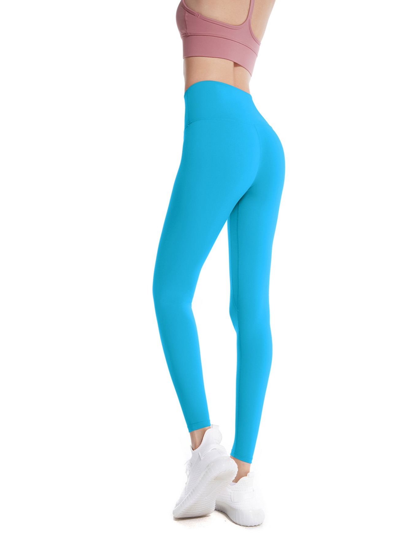 2 Pc Turquoise Seamless Capri Legging Spandex Stretch Workout Tight Hot  Yoga Gym