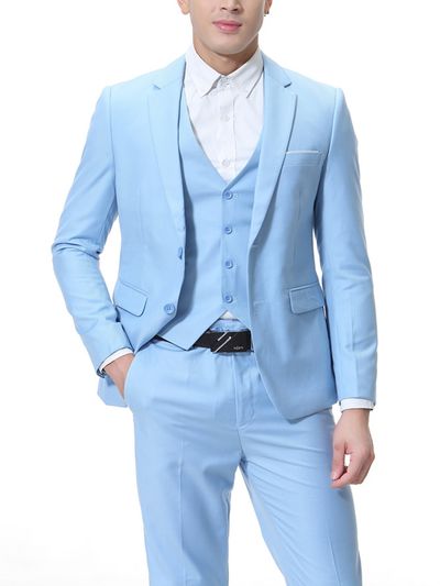 2022 New Men's Two-button Business Casual Suit Three-piece Suit