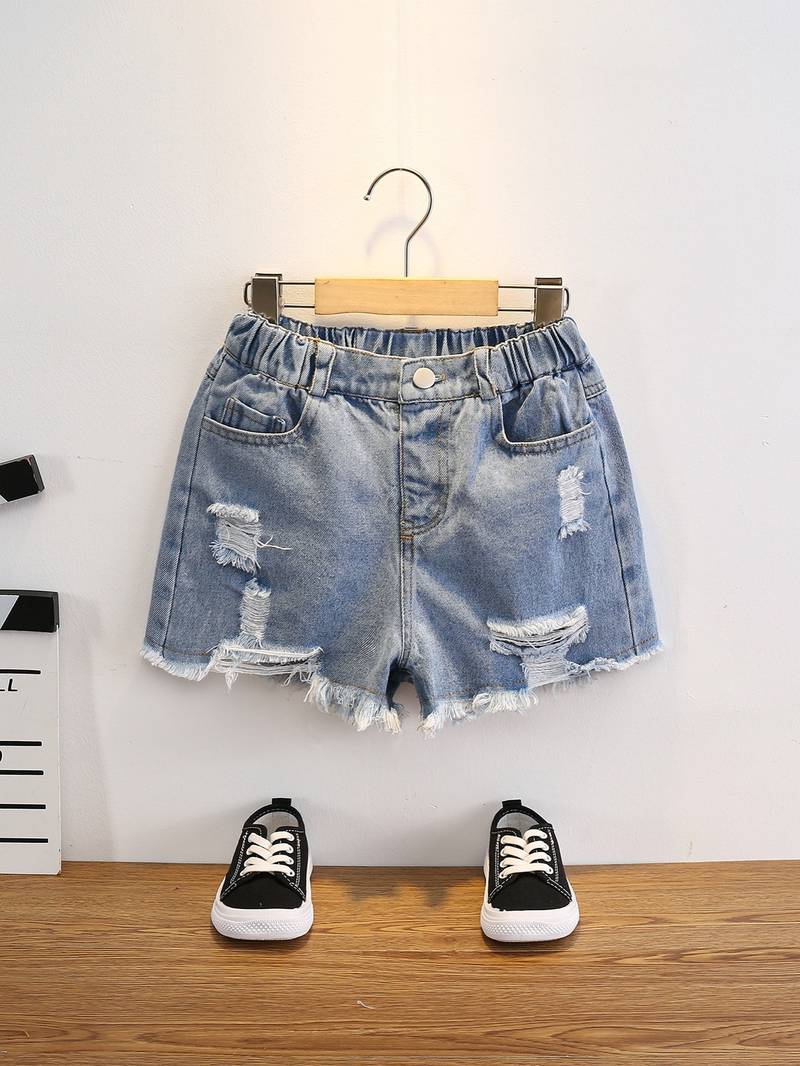 Girls Ripped Denim Shorts | Shop The Latest Trends | Temu Australia