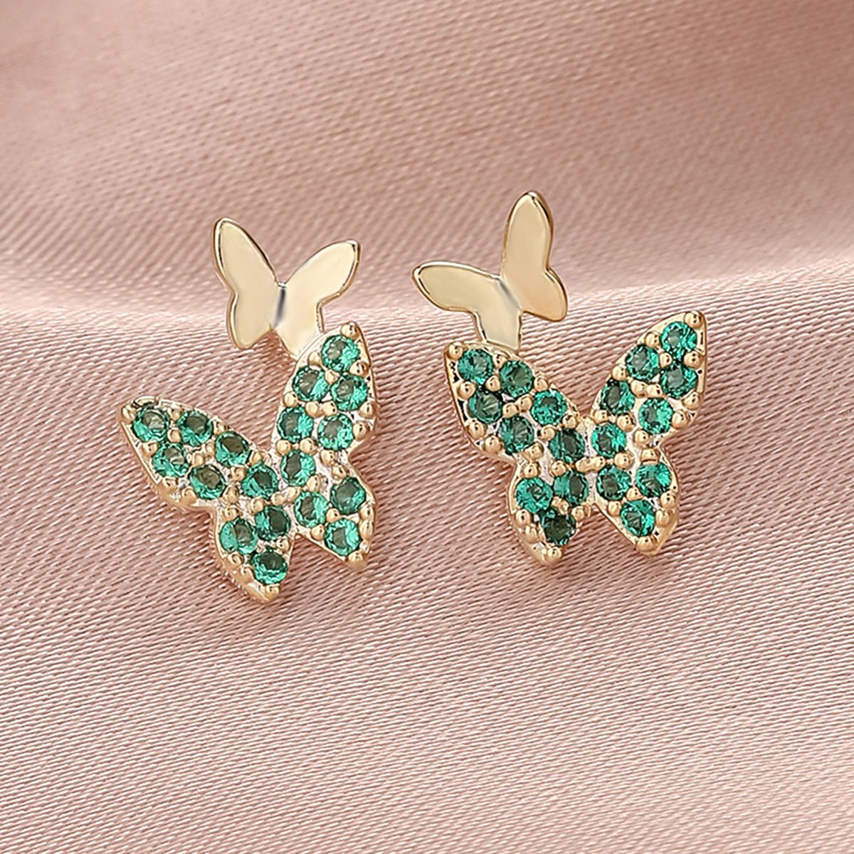 Aretes Mariposas 14K Gold Pendientes Joyeria Fina Prendas de Moda De Oro  Mujer