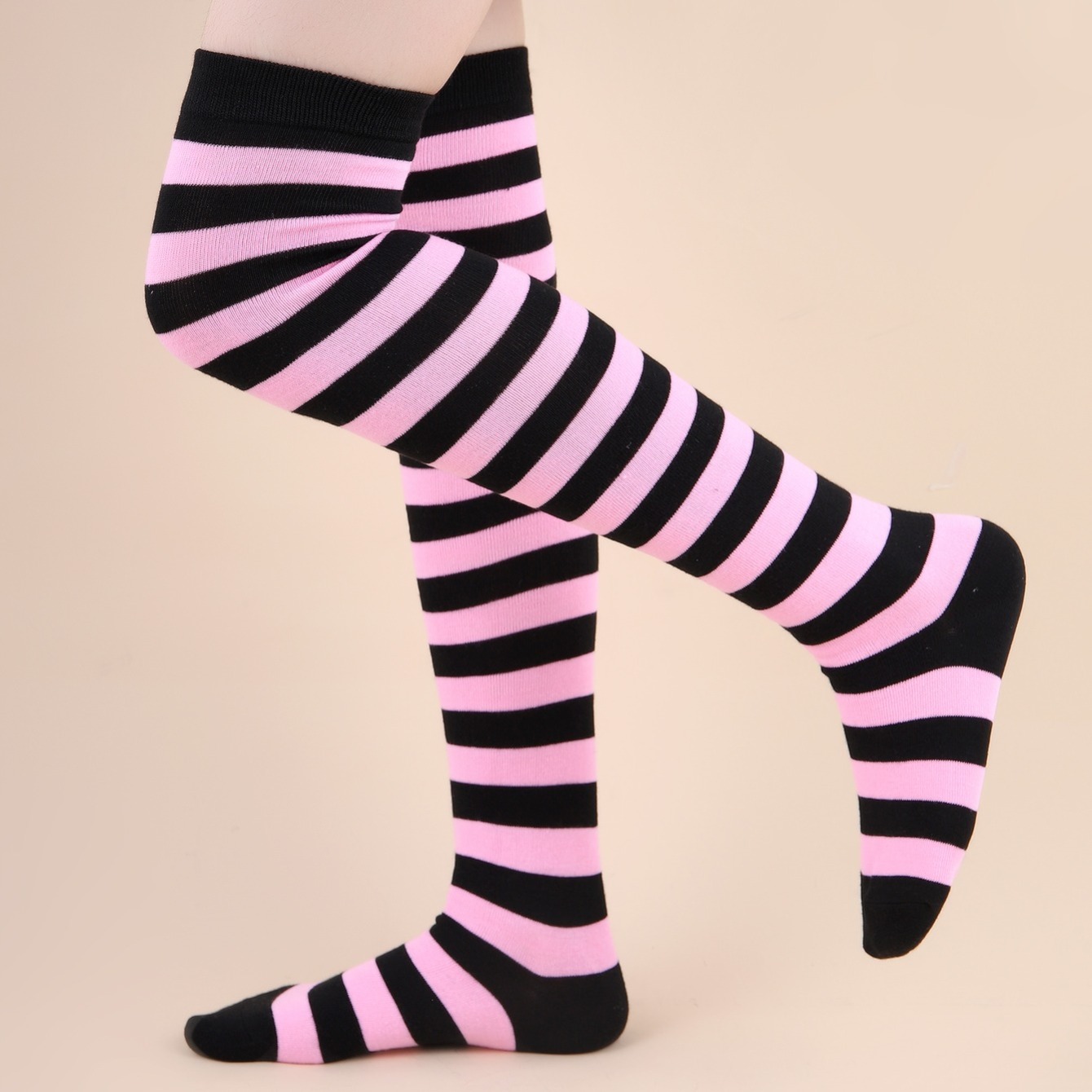 Striped Thigh High Socks, Cosplay Halloween Over The Knee Socks, Women's  Stockings & Hosiery - Temu