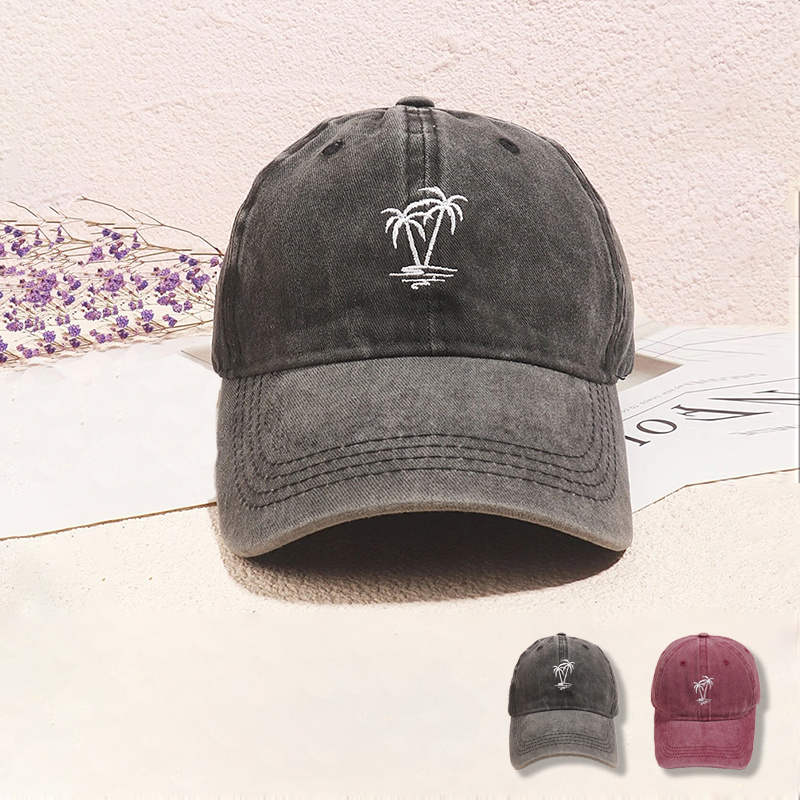 Embroidered Coconut Washed Baseball Cap