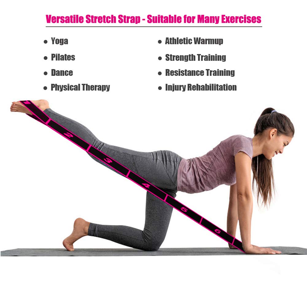 Yoga Belt/Stretching Strap 8 Loop Option Varient for Yoga, Pilates, Ex –  AJRO DEAL