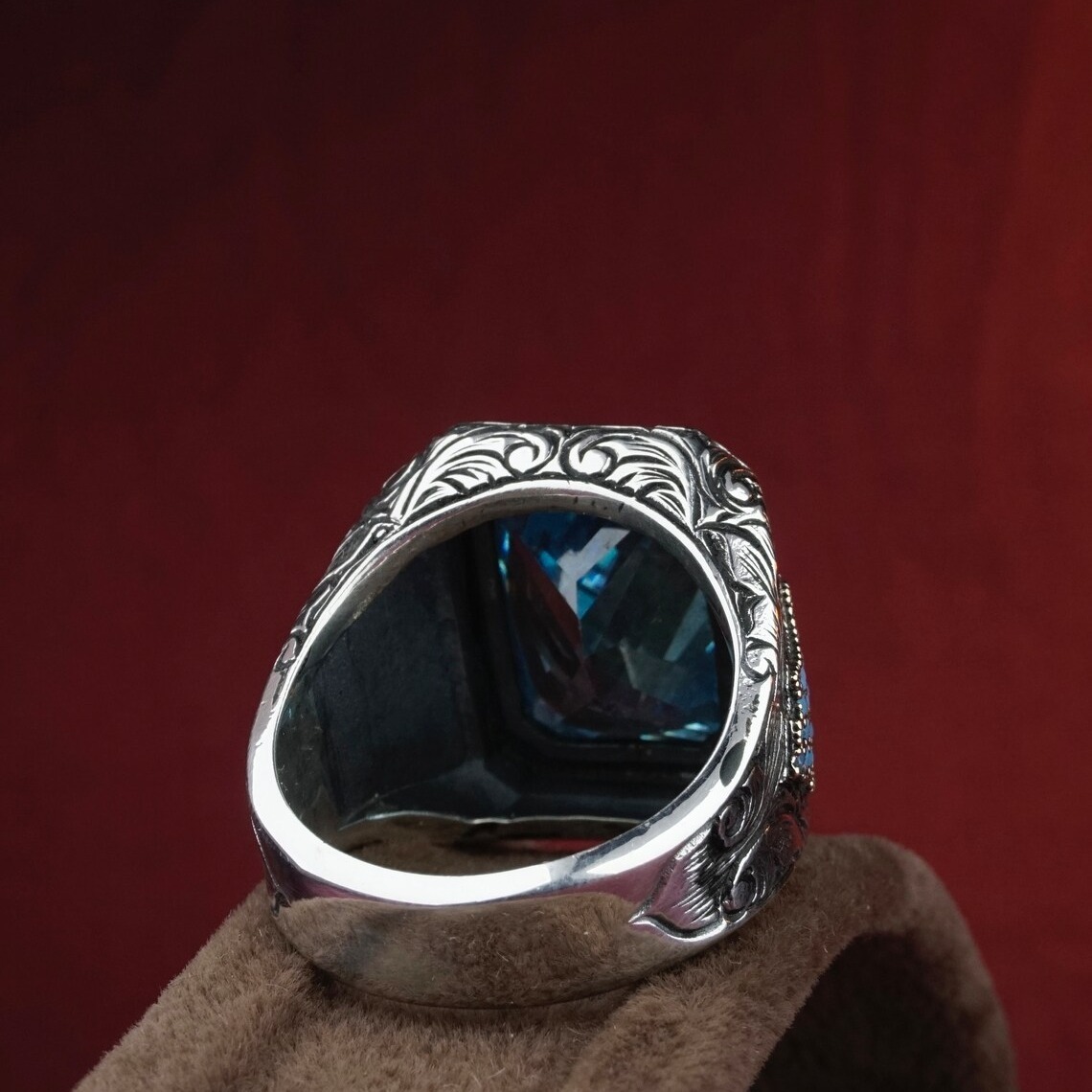 Men's Vintage Turquoise Stone Stainless Steel Ring