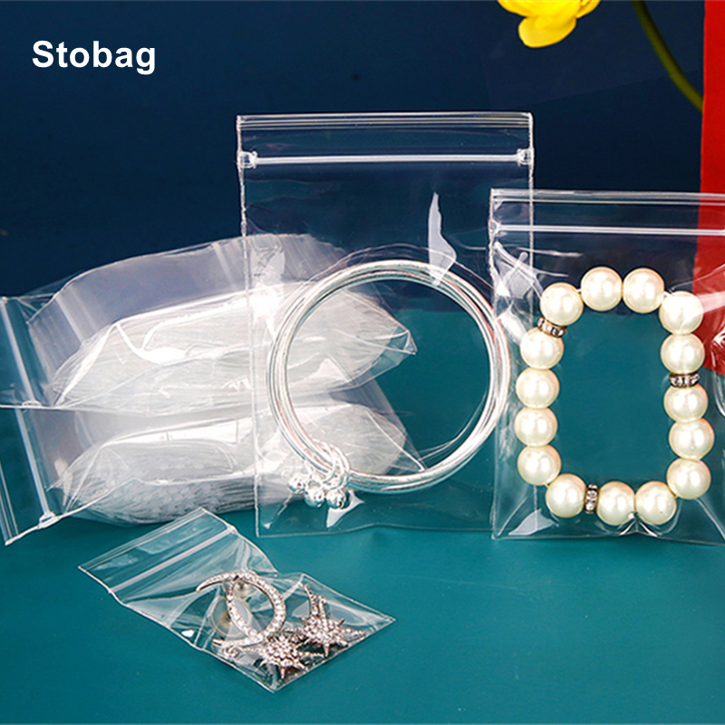 StoBag 100pcs Transparent Small Ziplock Plastic Bags Jewelry Gift