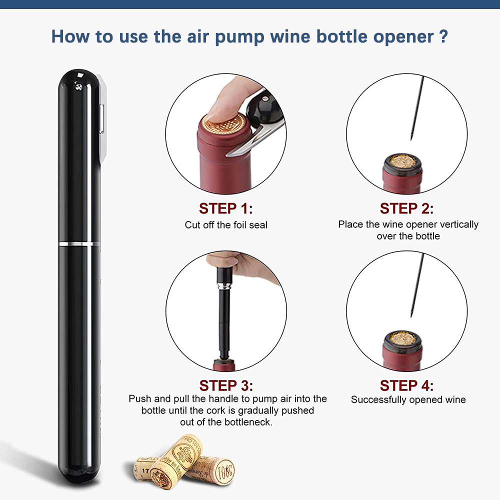 Ouvre bouteille de vin de pompe à air Outil de barre - Temu Belgium