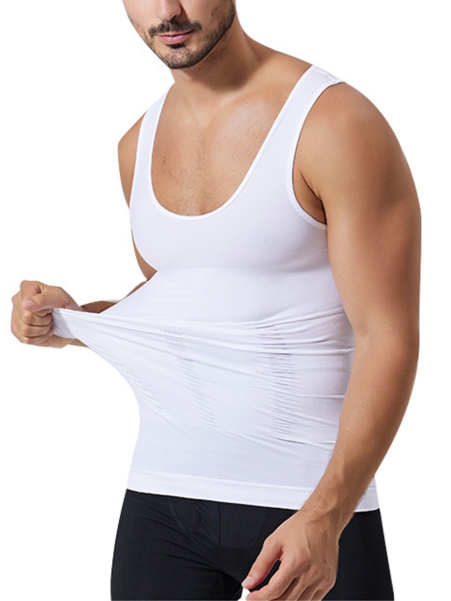 Men's Shapewear Chest Belly Waist Boobs Compression Slimming Vest Body  Shaper Workout GYM Under base Layer Cool Dry Sport Tank Top Undershirts 