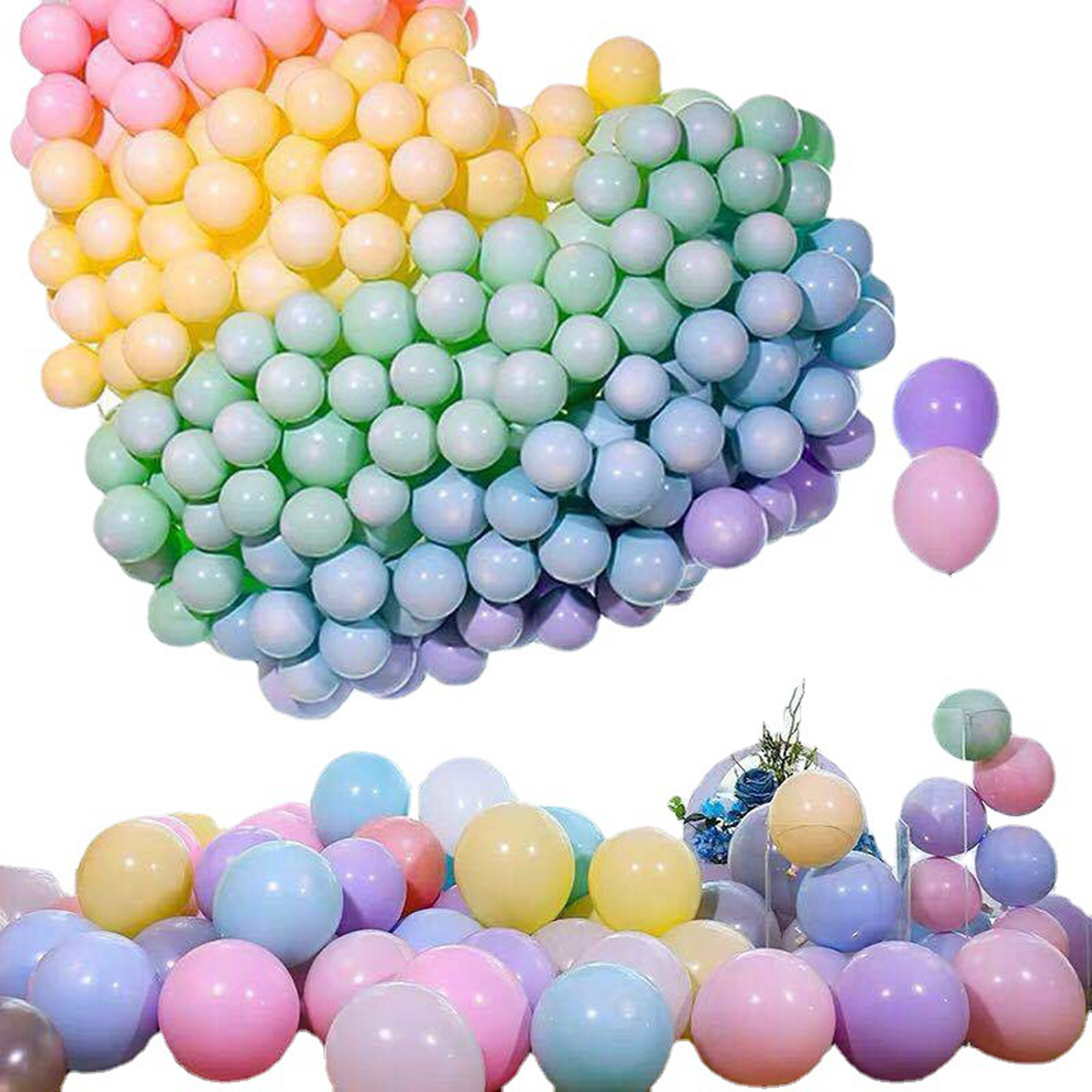 Sachet de 5 ballons latex joyeux anniversaire arc en ciel, 13 pouces