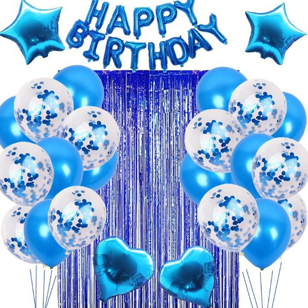 Ballon aluminium joyeux anniversaire bleu