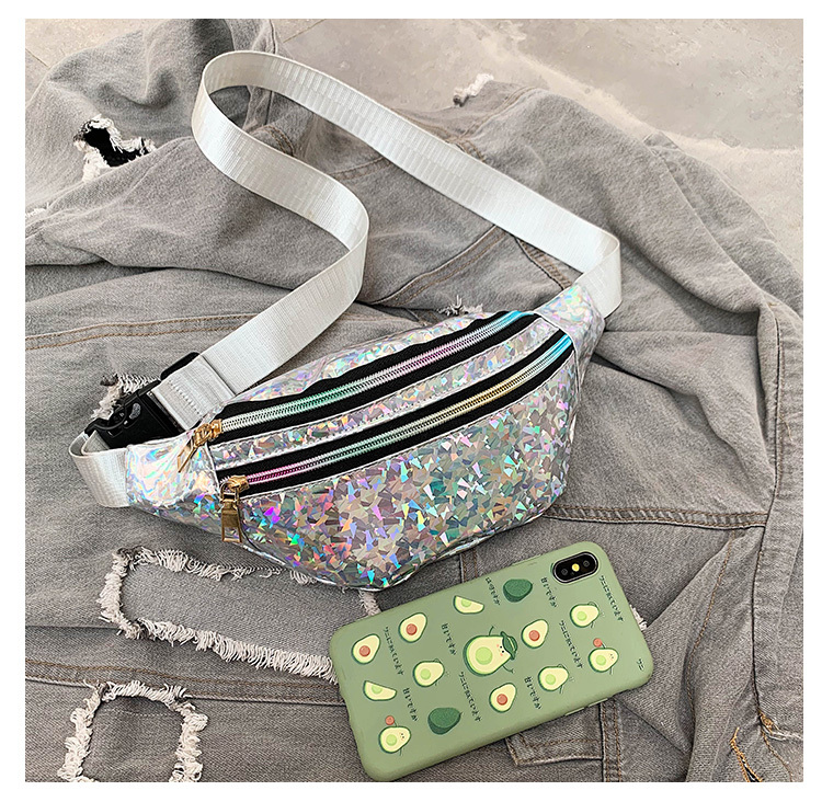 Holographic Waist Bags, Women Silver Fanny Pack, Female Belt Bag, Geometric  Waist Packs, Laser Chest Phone Pouch, Bum Bag - Temu