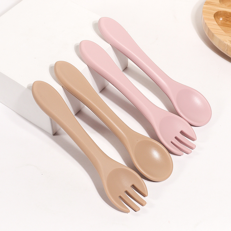 Baby Spoons And Forks Feeding Set Soft Silicone Tip Heat - Temu