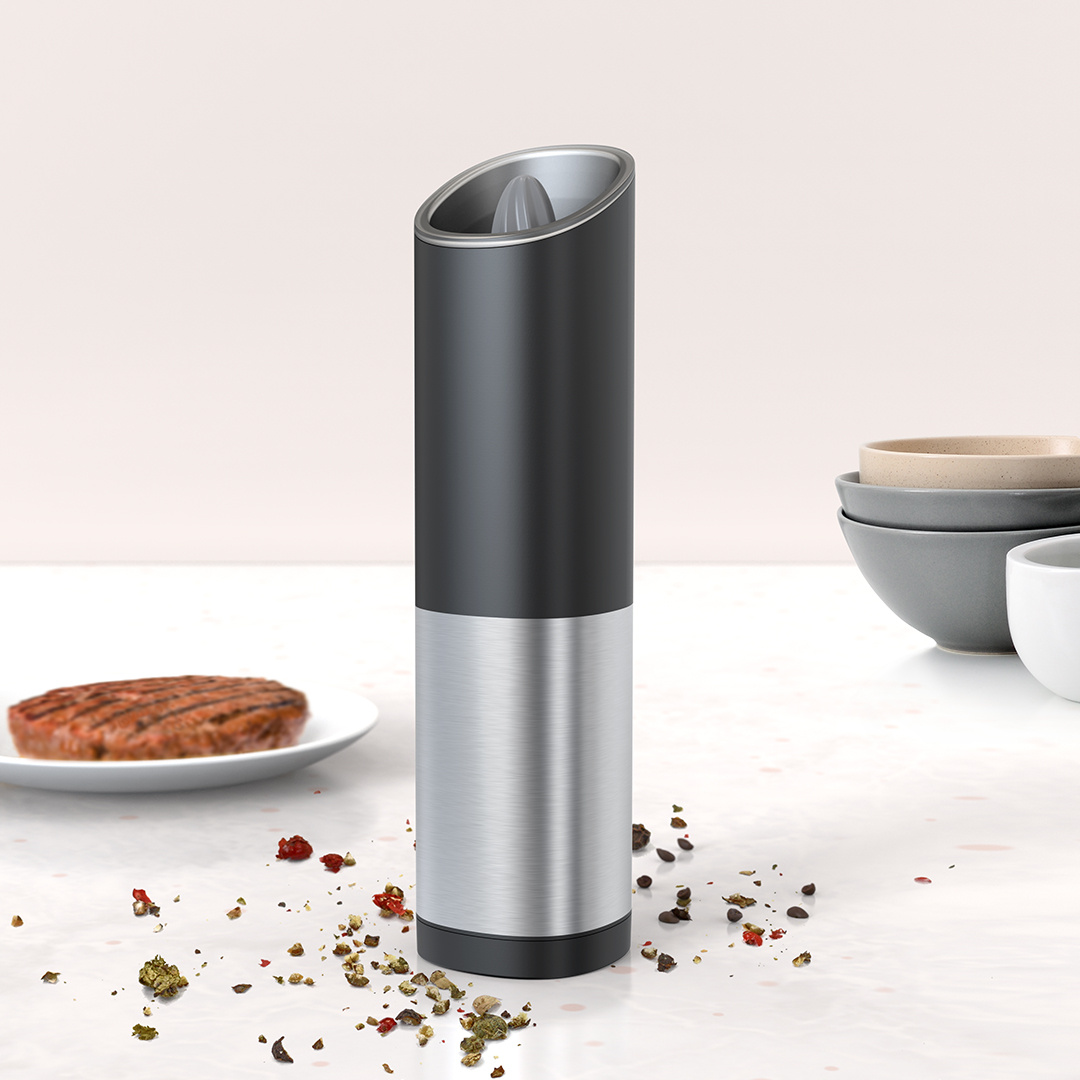 1pc Electric Salt & Pepper Grinder Set Battery Operated With Adjustable  Coarseness, Stainless Steel Body And Acrylic Spice Chamber