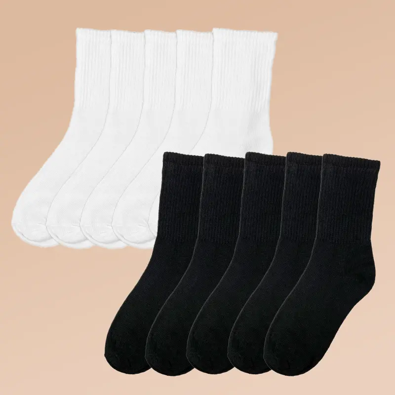 10 pares de calcetines deportivos blancos y negros de colores mixtos para  mujer