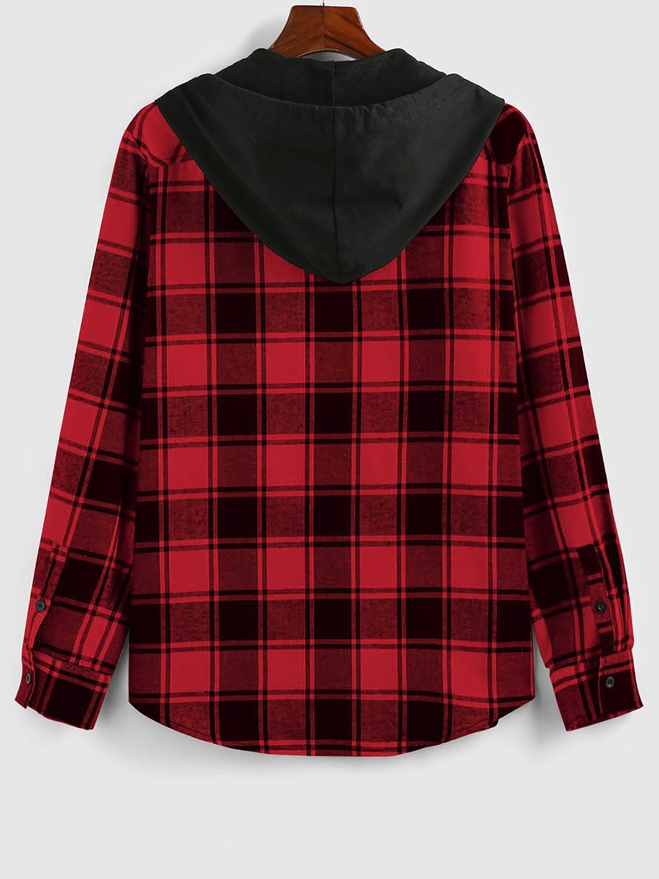 Thin Material Men's Plaid Hooded Long Sleeve Shirt Christmas - Temu