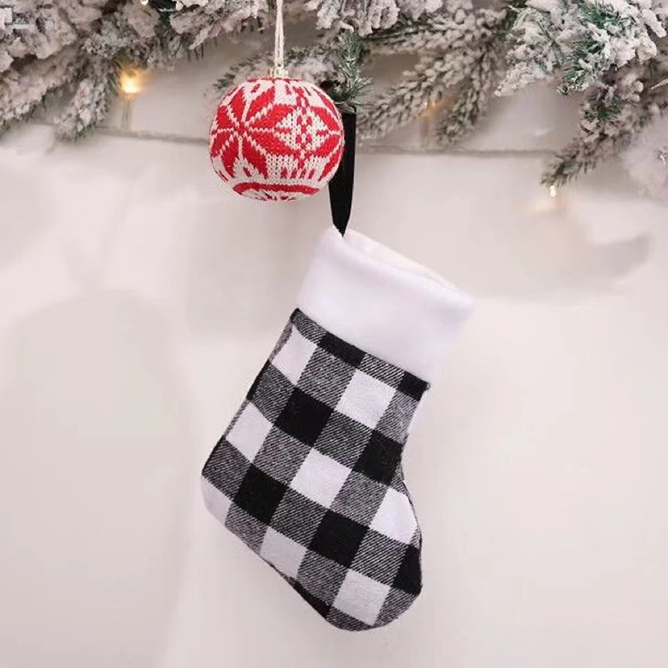 1pc Christmas Plaid Stocking Ornament Christmas Stocking Hanging ...