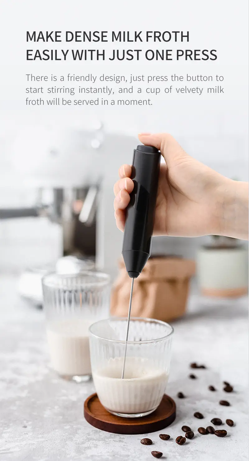milk frother set with base handheld cappuccino maker coffee foamer egg beater chocolate stirrer mini portable food blender kitchen whisk tool details 4