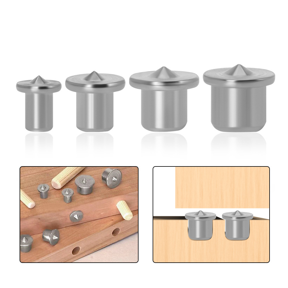 Dowel Centering Pins For Woodworking, Doweling Centering Pins Transfer Plugs Drill Center Tool For Dowel And Tenon (4 Pieces, 1/4" 5/16" 3/8" 1/2")