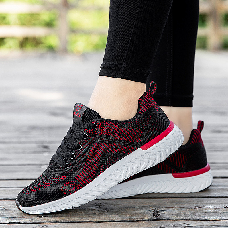 Women's Casual Shoes, Lightweight Sneakers, Flying Woven Lace-up ...