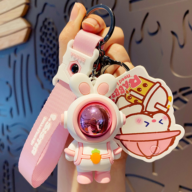 Cute Cool Motor Cycle Astronaut Keychains Anti Lost Car Key Chain, Soft Pvc  Decoration Car Key Chain Key Ring Bag Pendant Key Holder Strap Lanyard -  Temu