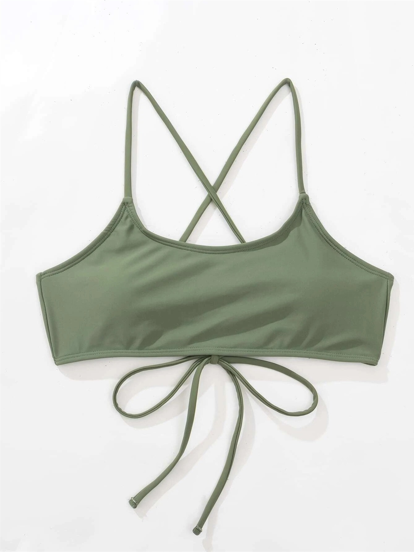  MakeMeChic Women's Plus Size Tie Back Triangle Bikini Top  Swimwear Green Regular XS : Clothing, Shoes & Jewelry