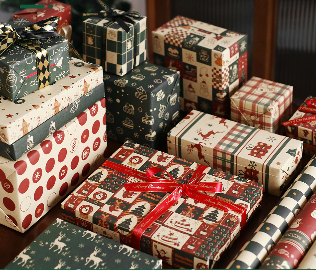 Gift Wrapping Paper Christmas Kraft Wrapping Paper Bouquet Temu