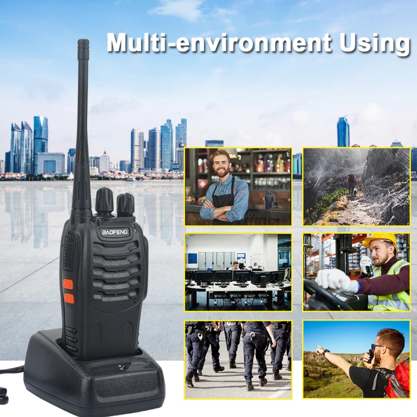 Baofeng Bf-888s Two Way Radio - 400-470mhz Uhf Walkie Talkie With Anti-skid Design For Clear Communication And Easy Handling image