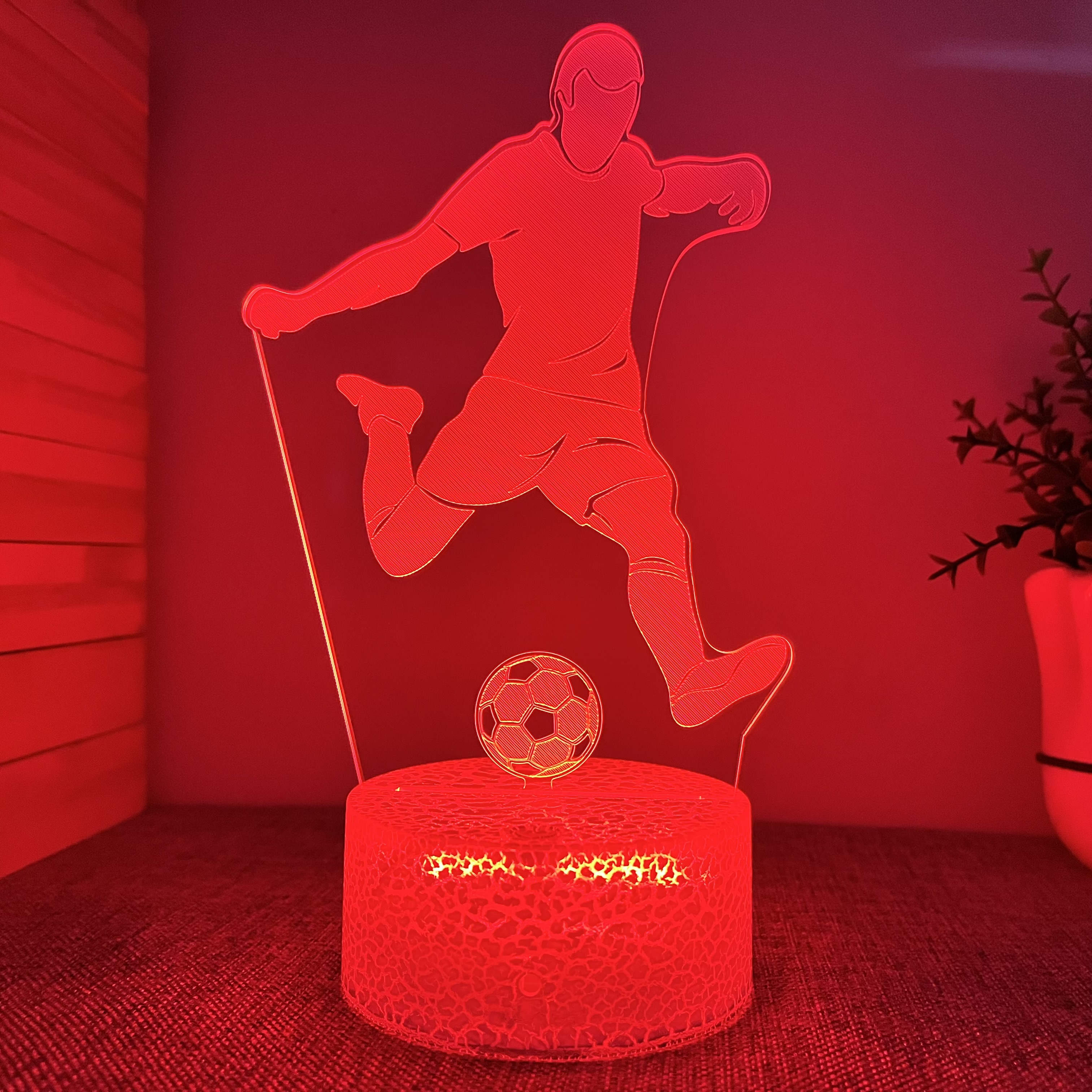 1 pieza de luz nocturna 3D, forma de deportes de fútbol, lámpara de mesa de  ambiente USB, decoración de dormitorio para habitación de niños