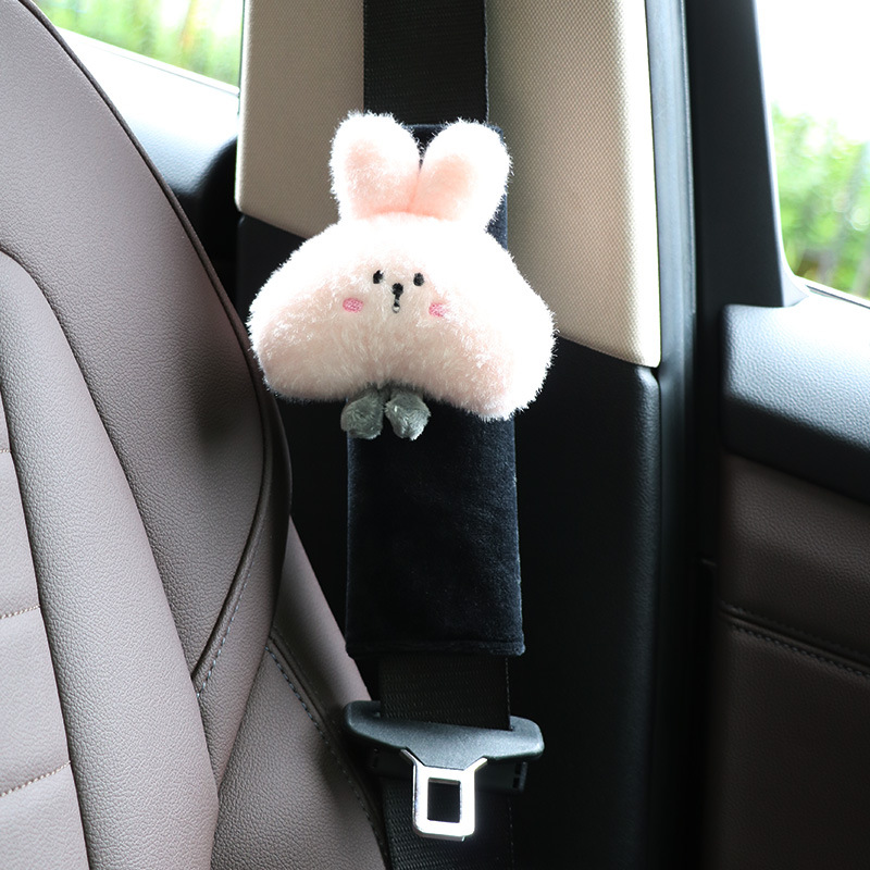 Cartoon Car Headrest Neck Rest Cushion Shoulder Strap Cute Bear