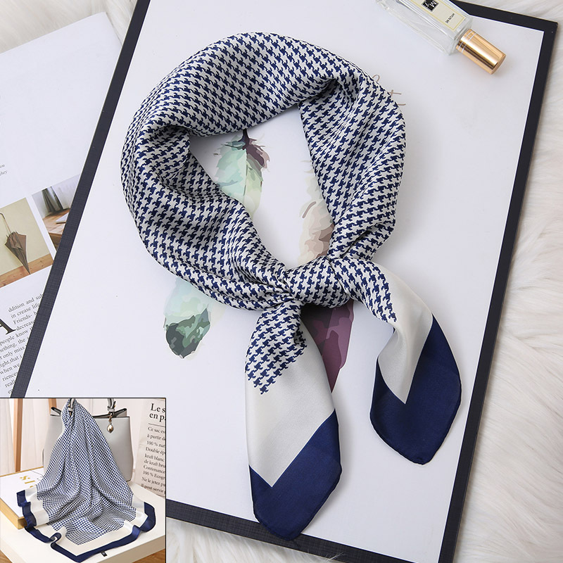 Striped Small Square Scarf Women's Shirts Professional Decoration Neck Scarf  Thin Scarf Retro Plaid Small Square Thin Imitation Silk Scarf - Temu Italy