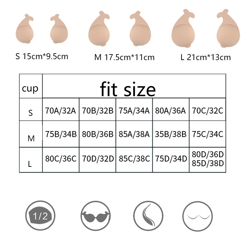 1 Pair Women's Silicone Breast Stickers For Women's Wedding Dresses With Small  Breasts To Gather Up Breast Support Stickers Front Buckle Dolphin Pull Sexy  Big Breast Invisible Bra - Women's Lingerie 