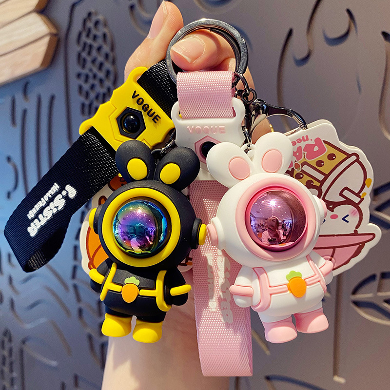 Cute Cool Motor Cycle Astronaut Keychains Anti Lost Car Key Chain, Soft Pvc  Decoration Car Key Chain Key Ring Bag Pendant Key Holder Strap Lanyard -  Temu