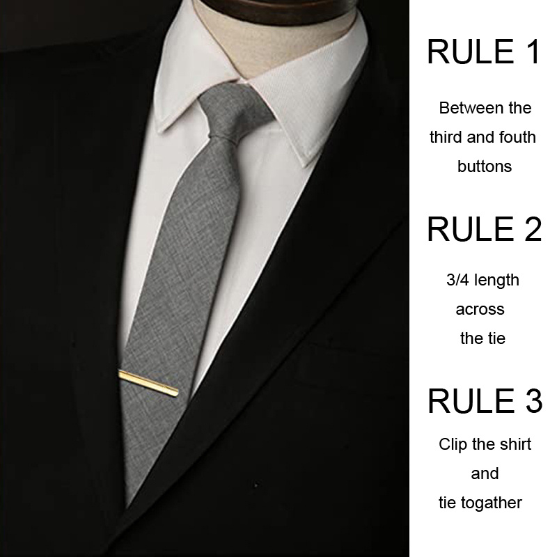 Men's Silver & White Gold Tie Clips