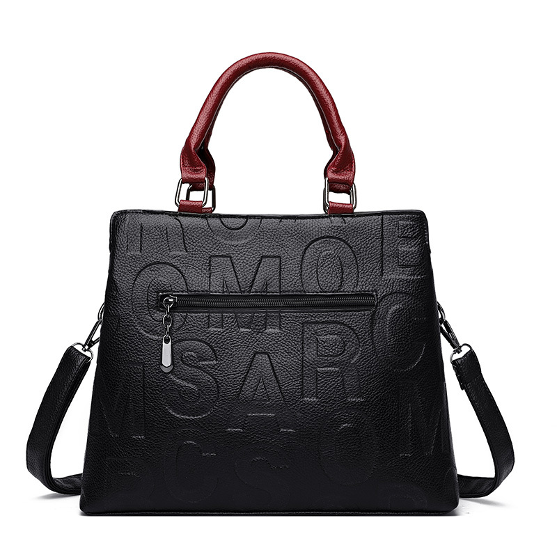 Elegant Letter Detail Handbag Trendy Double Handle Purse - Temu