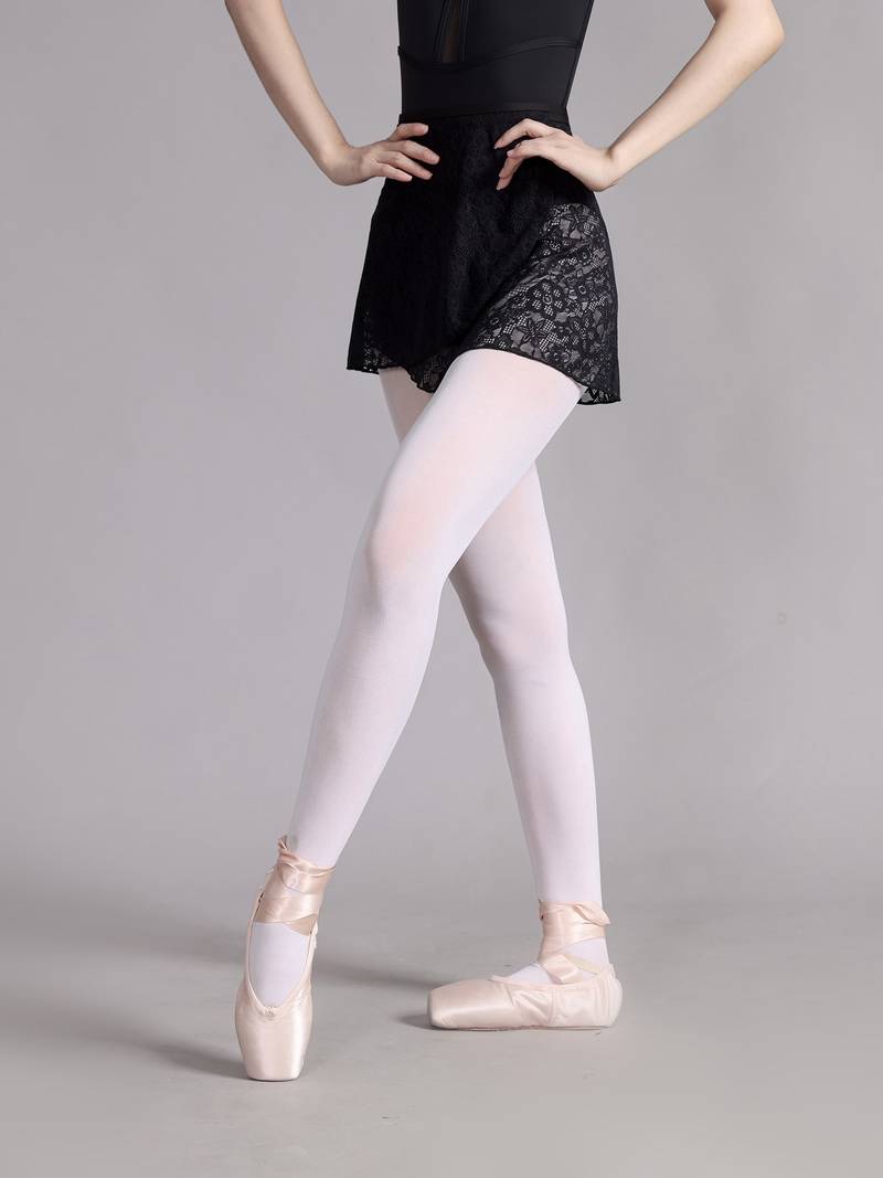Elegant Black Ballet Wrap Skirts Womens Semi Sheer Lace Dance Skirt ...