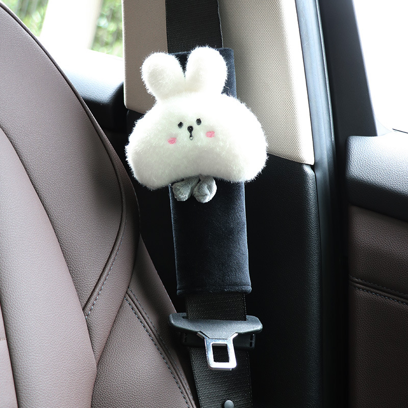 Cartoon Car Headrest Neck Rest Cushion Shoulder Strap Cute Bear