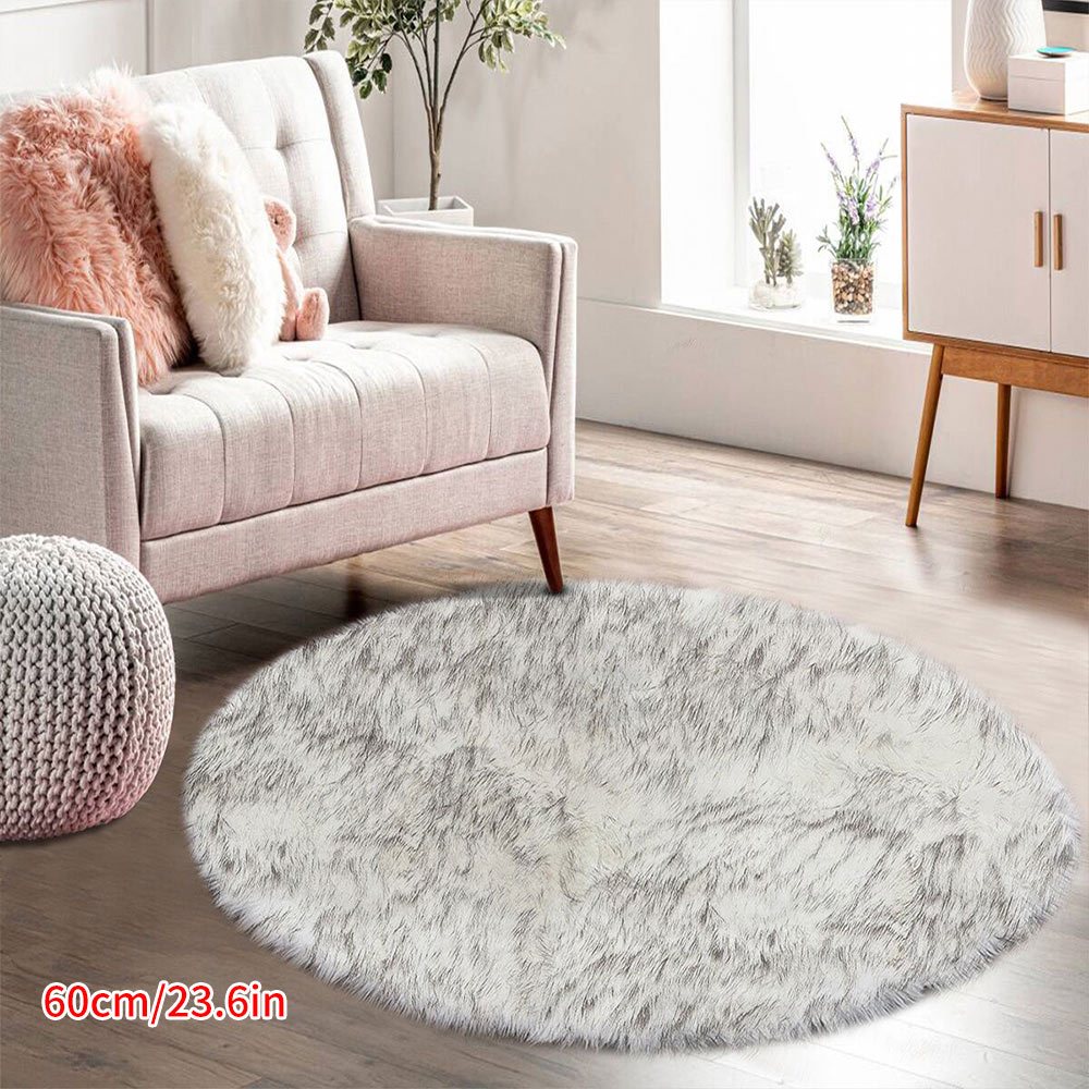 circle fuzzy rug