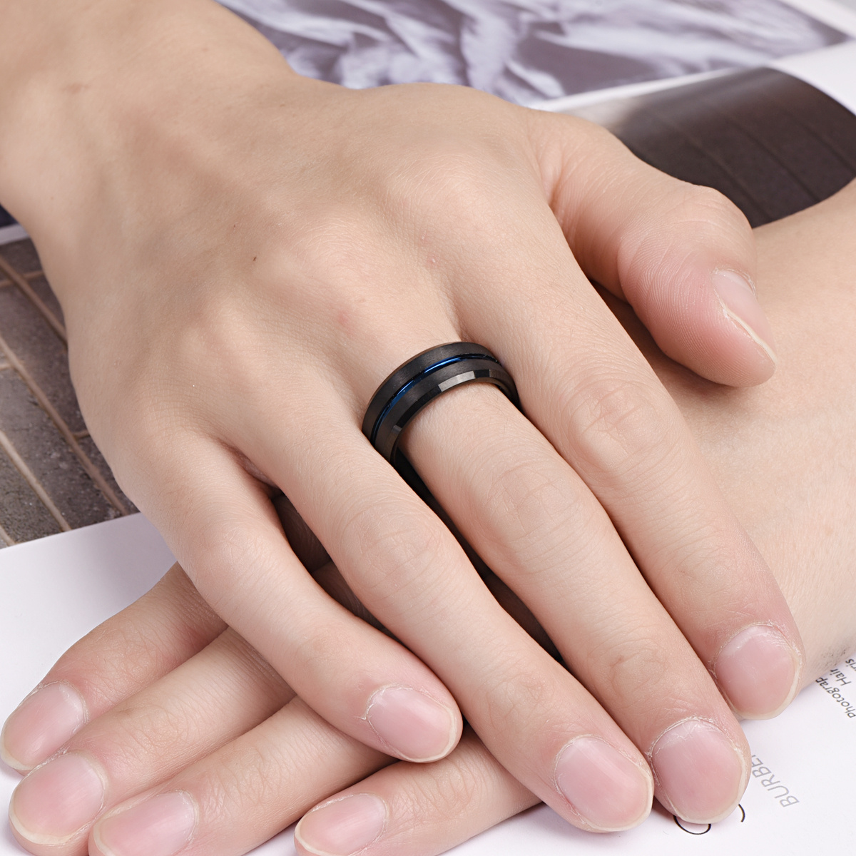 Men's Two Tone Tungsten Ring, Corrosion Resistant