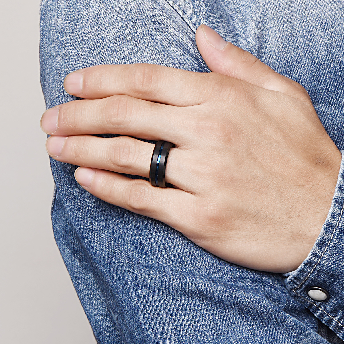 Men's Two Tone Tungsten Ring, Corrosion Resistant