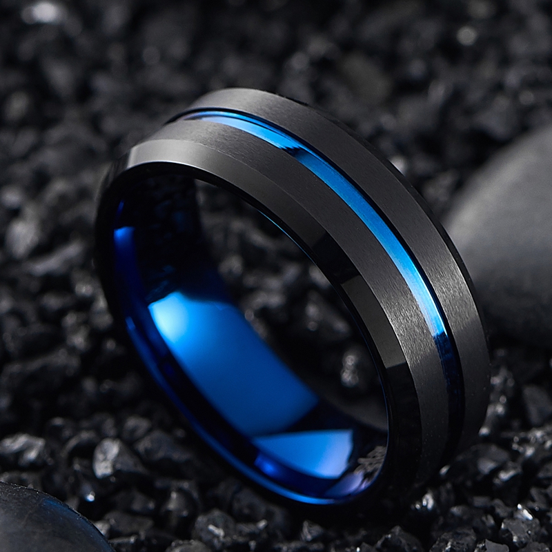 Men's Two Tone Tungsten Ring, Corrosion Resistant
