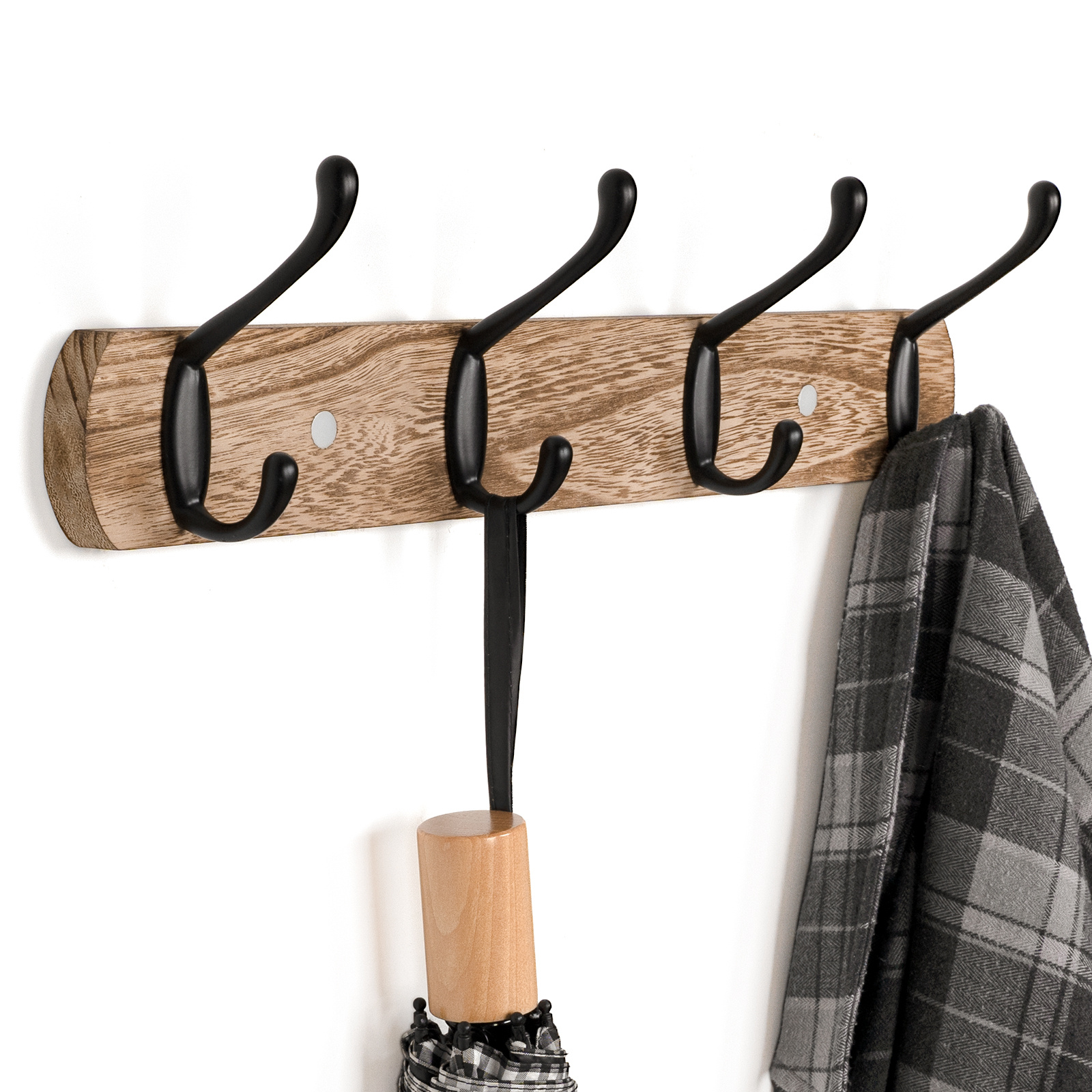 

1pc Wall Mounted Coat Rack, Wood Coat Hanger With 4 Hooks, Storage Rack For Hanging Coat, Wall Hangers Coat Rack For Entryway Living Room Bedroom, Home Storage And Organization, Home Essentials