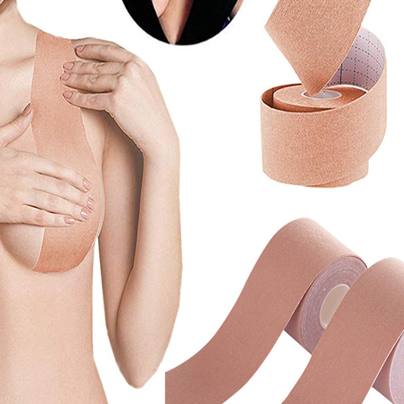 Women's Cloth Tape Bra Tape Cut Chest Patched Invisible Bra - Temu Canada