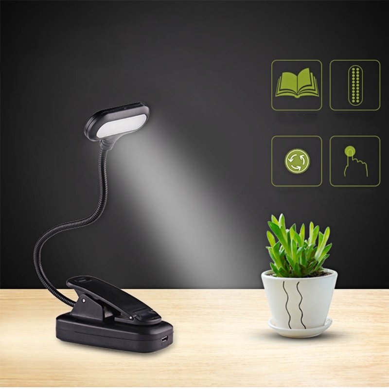 Lampe de lecture LED rechargeable - LED de lecture pour livre avec pince