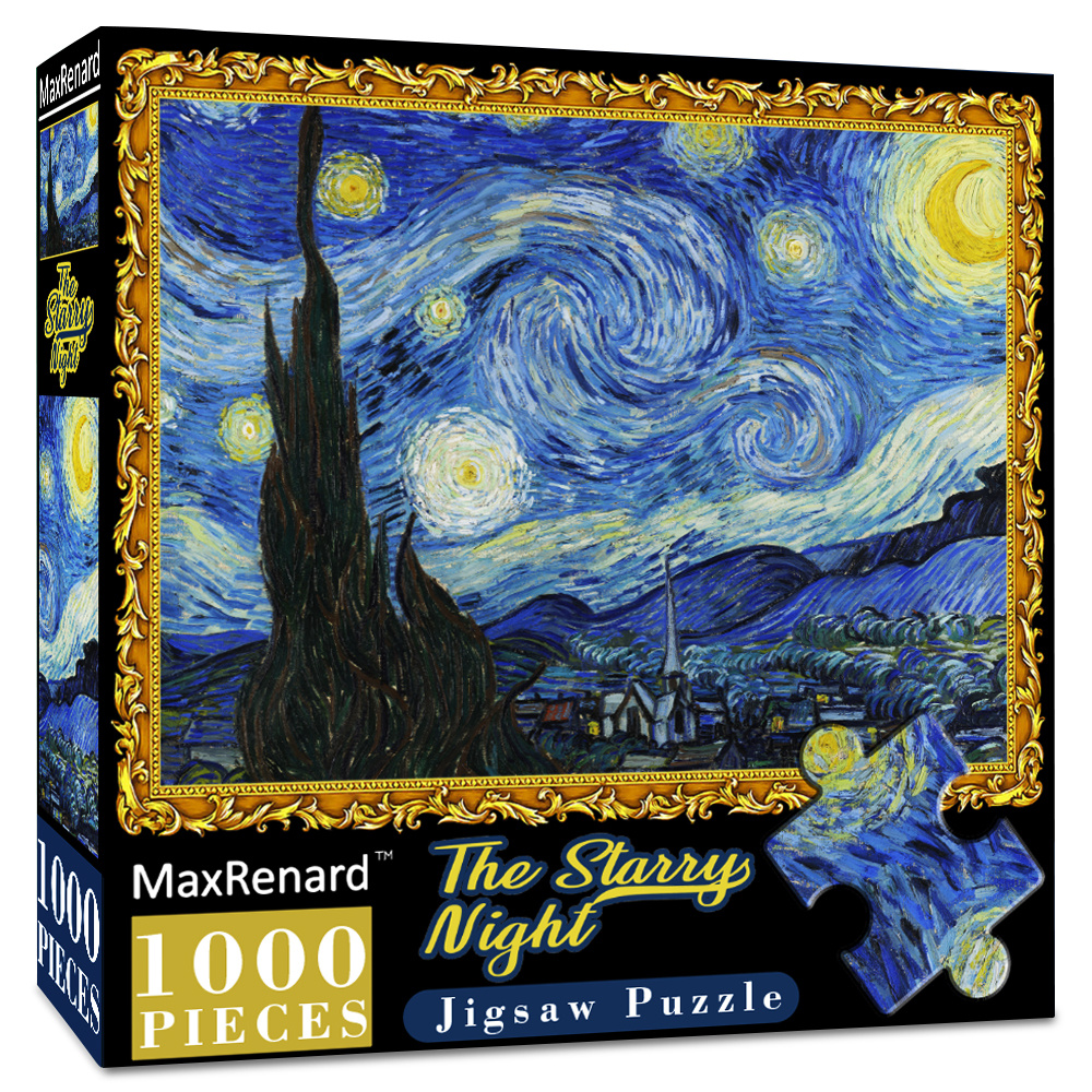 Maxrenard 星月夜のジグソーパズル 1000 ピース 大人用 ゴッホ油絵パズル