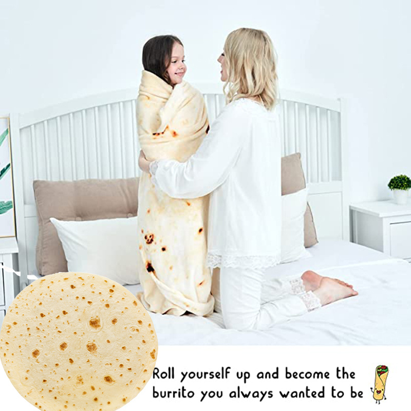 Giant Double-sided Burrito Blanket - Soft And Cozy Flour Tortilla Throw For  Home And Travel - Temu Canada